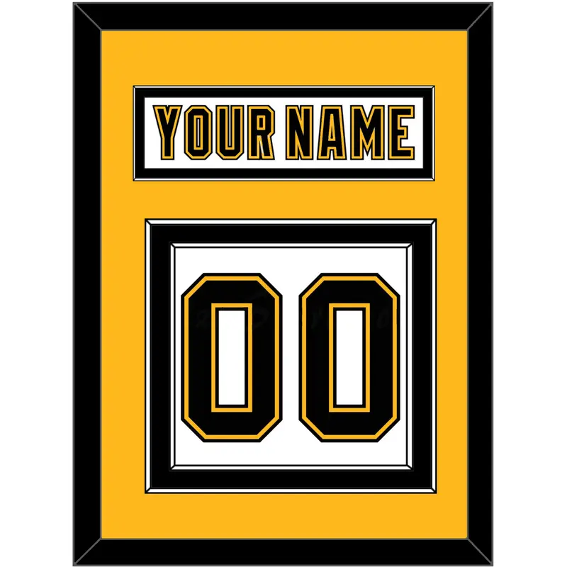 Boston Nameplate & Number (Back) - Home White (1995-2007) - Double Mat 4