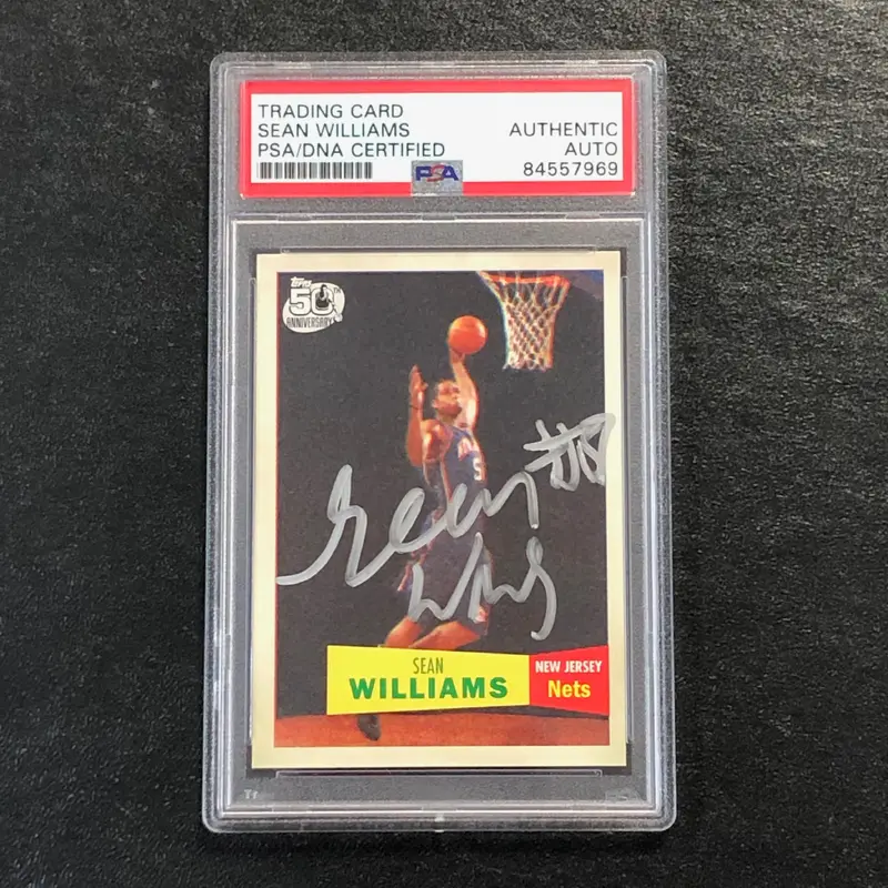 2007-08 Topps 1957-58 #127 Sean Williams Signed Card AUTO PSA Slabbed Nets