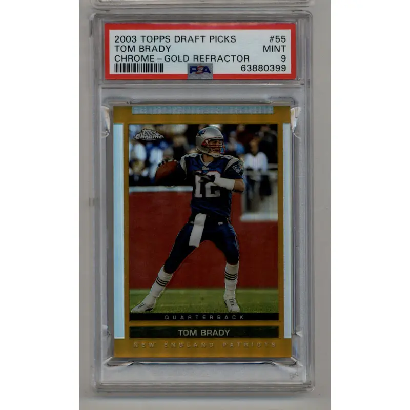Tom Brady 2003 Topps Draft Picks Chrome Gold Refractor PSA 9 Mint