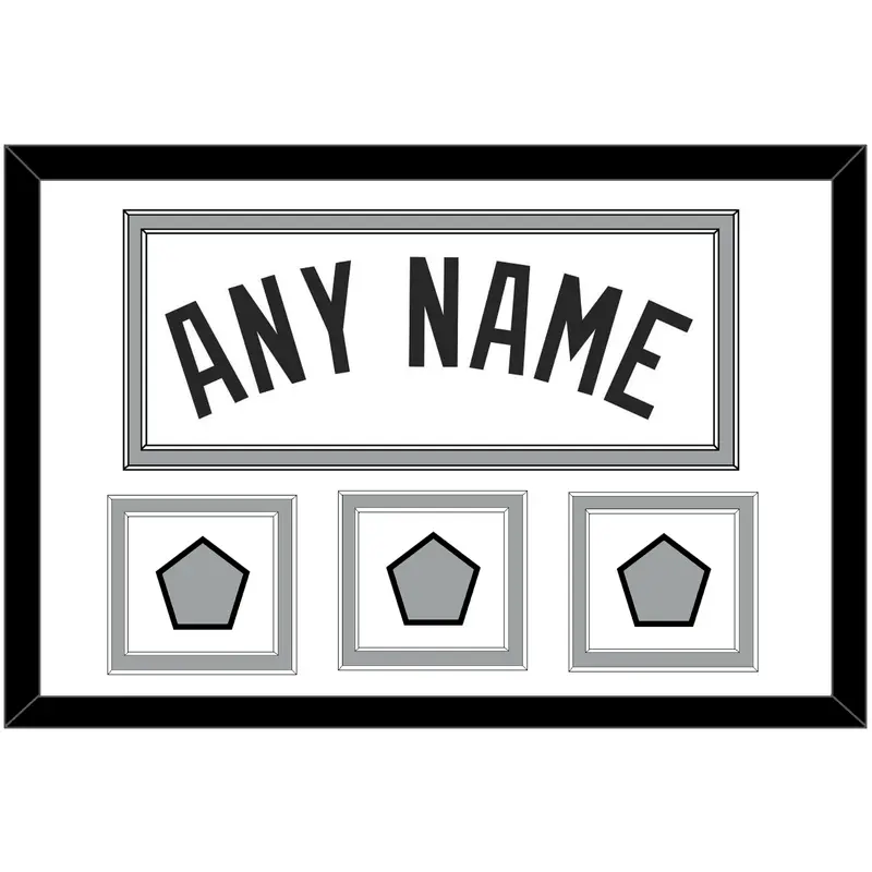 San Antonio Name With 3 Finals Patches - Home White (2002-2017) - Double Mat 1