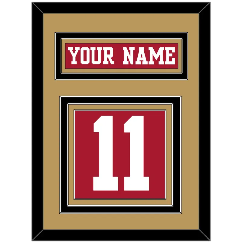 San Francisco Nameplate & Number (Back) - Home Red - Triple Mat 5