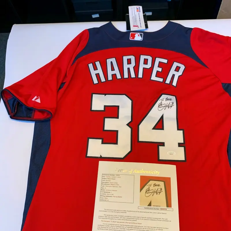 Bryce Harper Signed Autographed Authentic Washington Nationals Jersey JSA COA