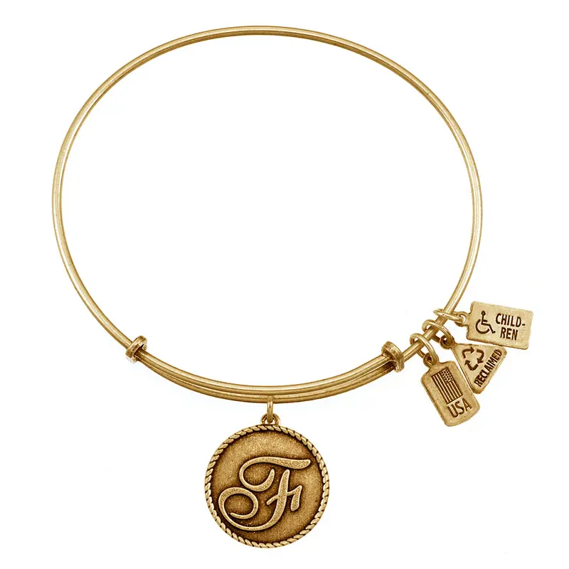 Love Letter 'F' Charm Bangle