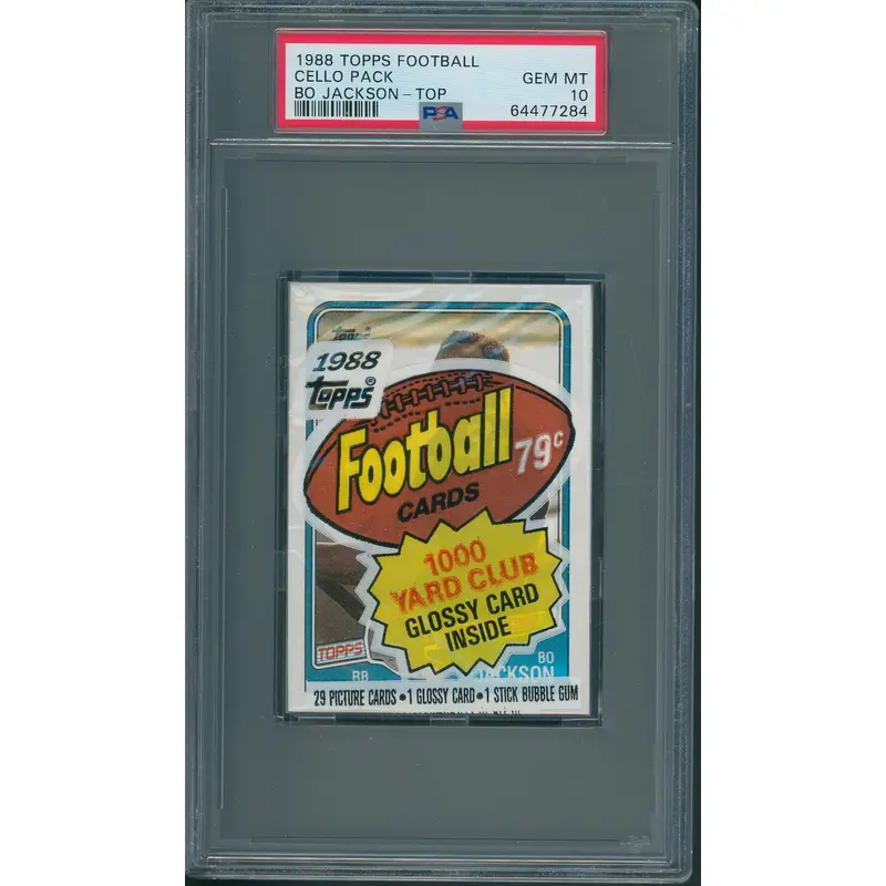 1988 Topps Football Unopened Cello Pack PSA 10 Bo Jackson Top *7284