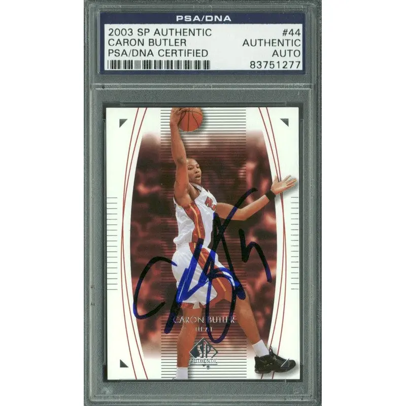 Heat Caron Butler Authentic Signed Card 2003 SP Authentic #44 PSA/DNA Slabbed