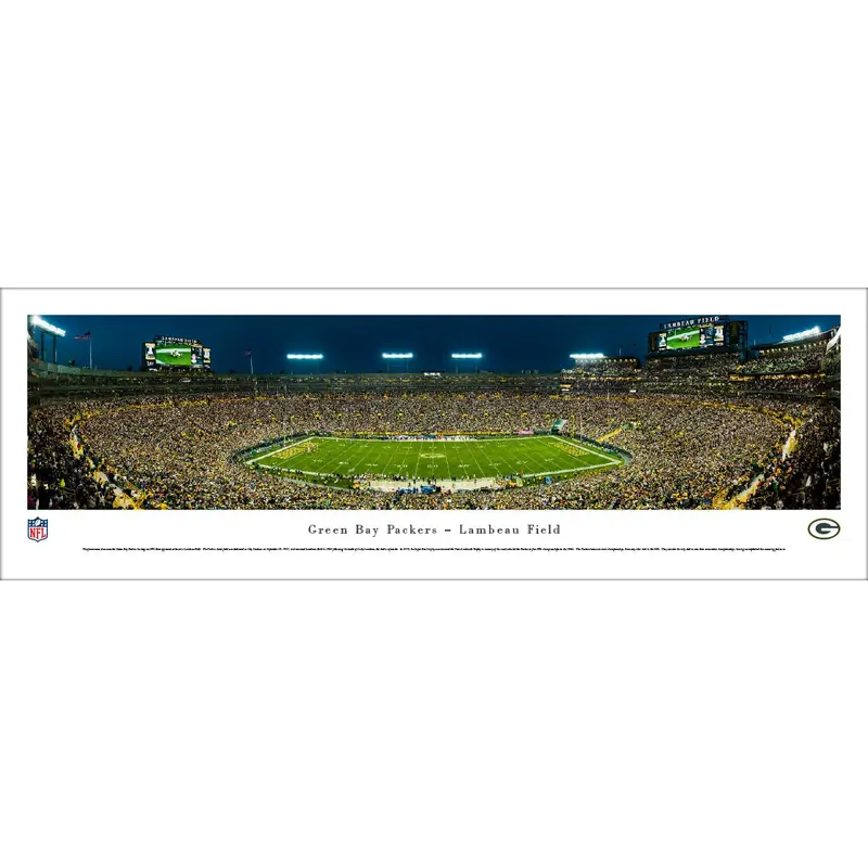 Green Bay Packers Sunday Night Football at Lambeau Field Panoramic Poster - Blakeway