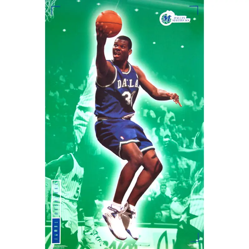 Jamal Mashburn "Super Action" Dallas Mavericks NBA Basketball Poster - Costacos 1995