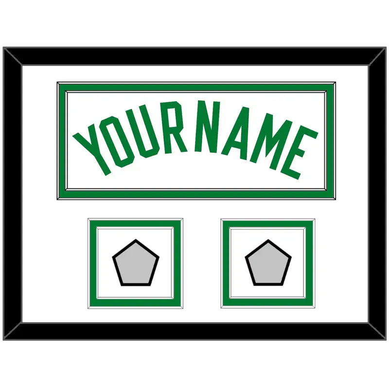 Boston Name & 2 Trophy Patches - Home White (1972-2018) - Double Mat 1