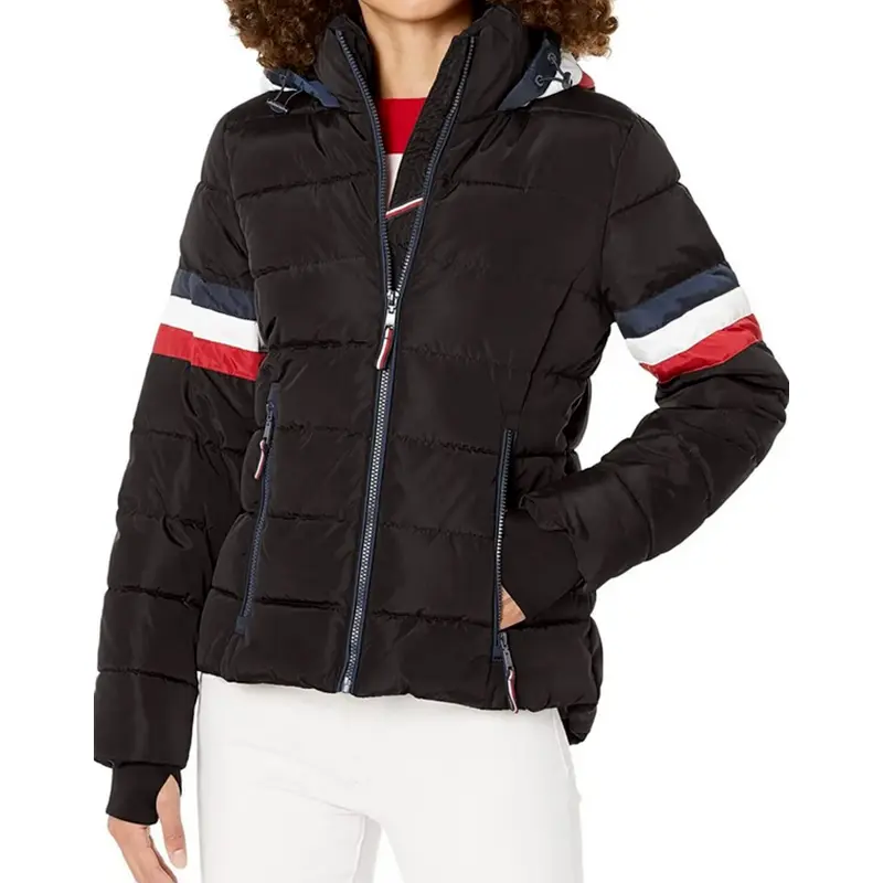 TOMMY HILFIGER JACKET WOMEN SHIRT PUFFER TW1MP498 BLK