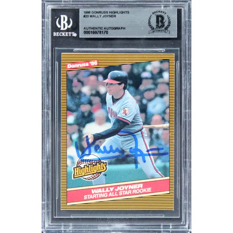 Angels Wally Joyner Signed 1986 Donruss Highlights #23 Rookie Card BAS Slabbed