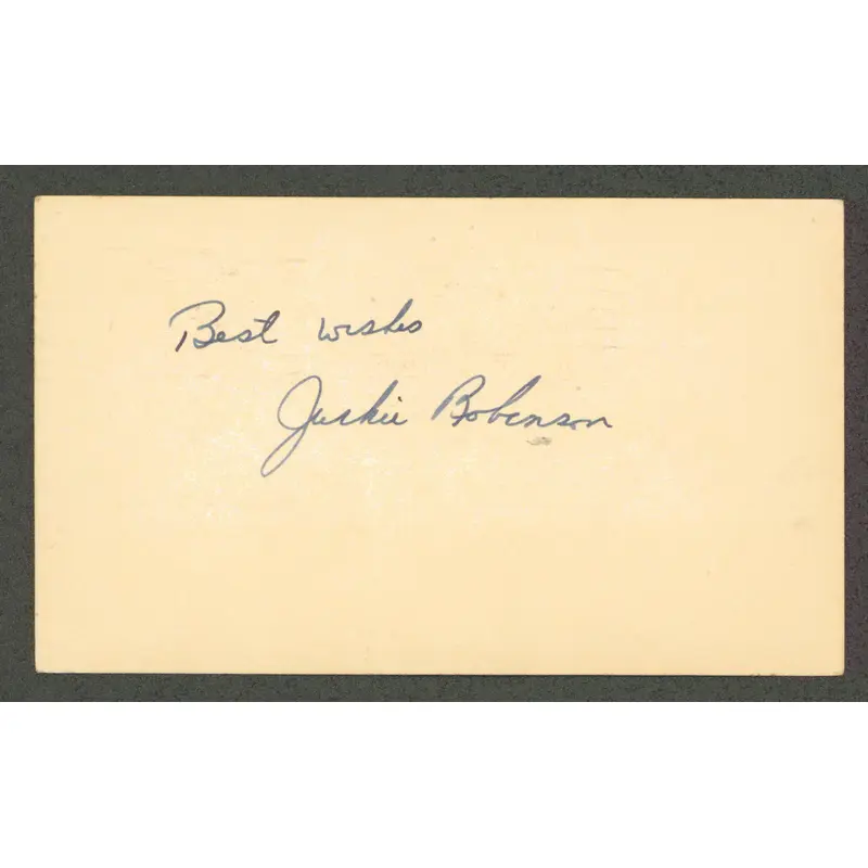 Dodgers Jackie Robinson Authentic Signed 3.5x5.5 1953 Cachet GPC JSA #YY39599