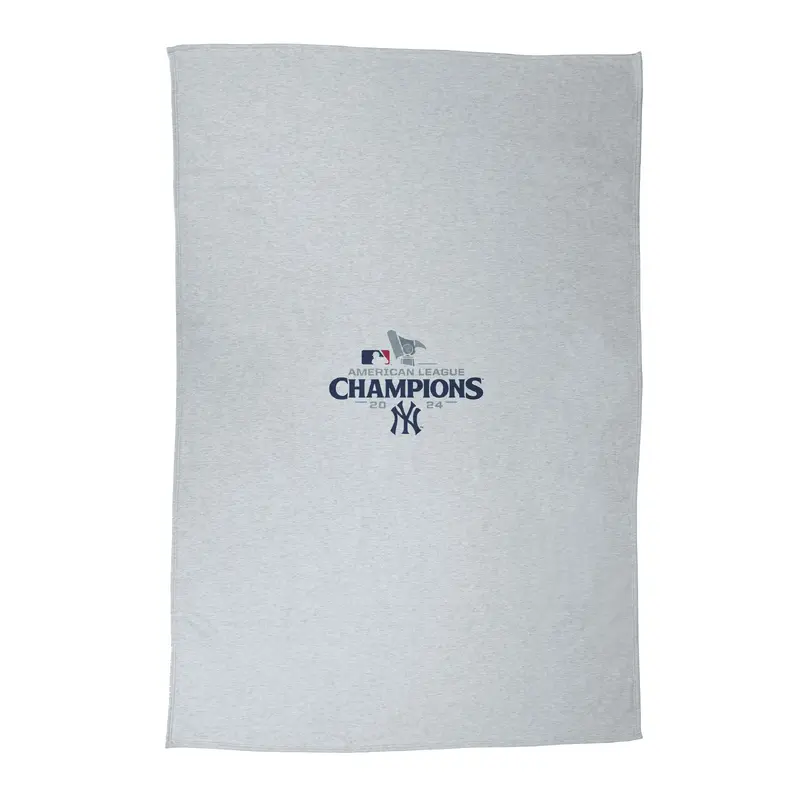 NY Yankees 2024 American League Champs Athletic Gray Sublimated Sweatshirt Blanket