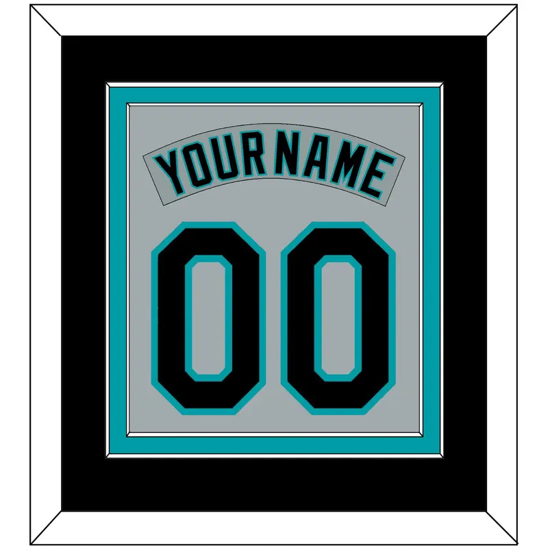 Florida Nameplate & Number Combined - Road Gray (1993-2001) - Double Mat 3