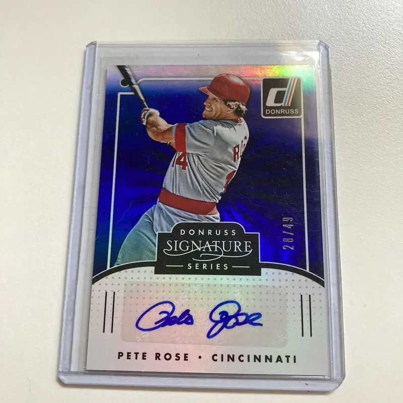 2016 Donruss Signature Pete Rose #28/49 Signed Autographed Baseball Card Auto