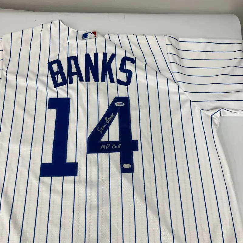 Ernie Banks "Mr. Cub" Signed Authentic Chicago Cubs Majestic Jersey PSA DNA