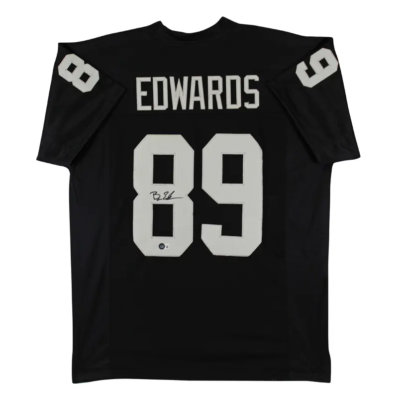 Bryan Edwards Authentic Signed Black Pro Style Jersey Autographed BAS Witnessed