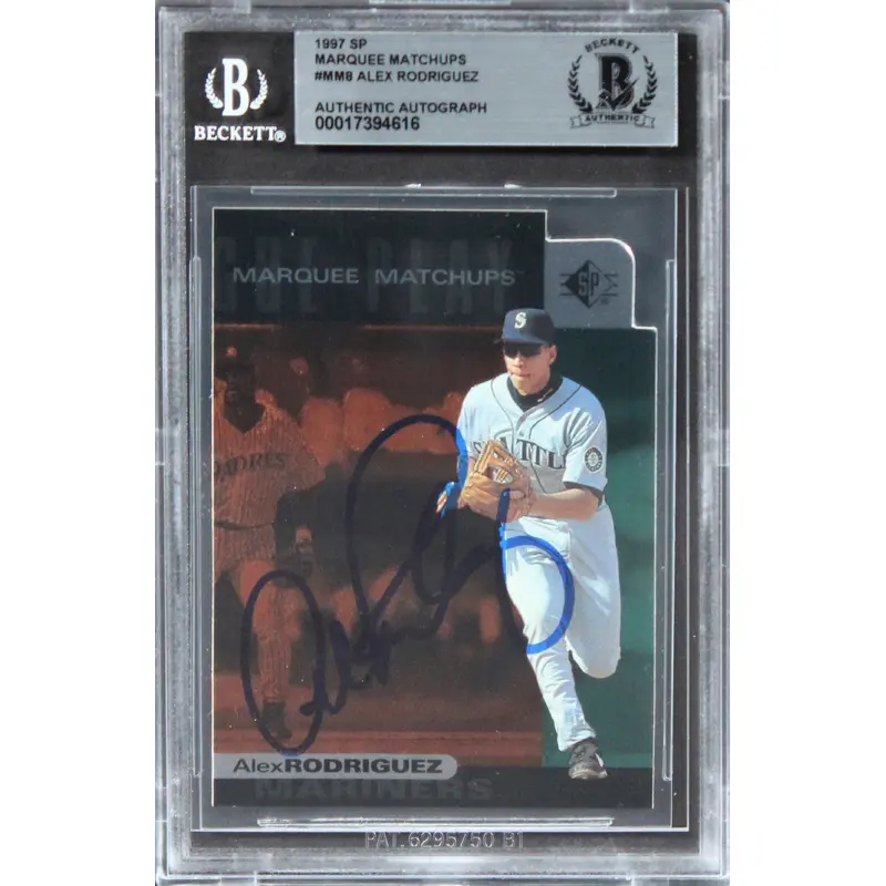 Mariners Alex Rodriguez Auth Signed 1997 SP Marquee Matchups #MM8 Card BAS Slab