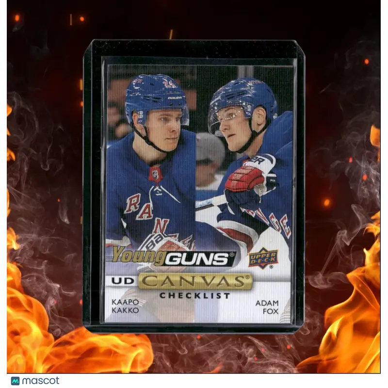 2019-20 Upper Deck Kaapo Kakko / Adam Fox Young Guns Canvas Checklist Rookie