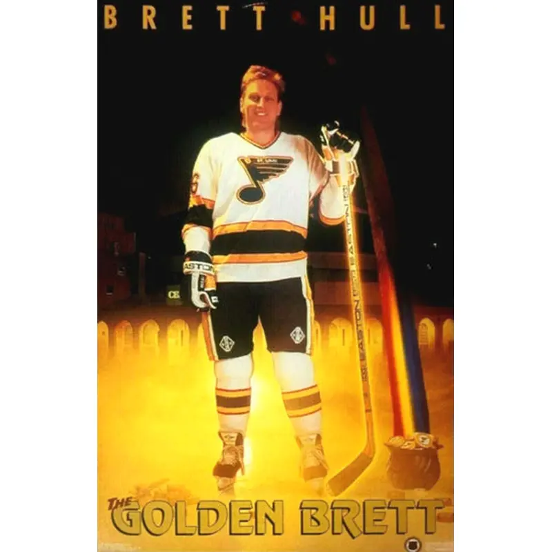 Brett Hull "The Golden Brett" St. Louis Blues Poster - Costacos 1991