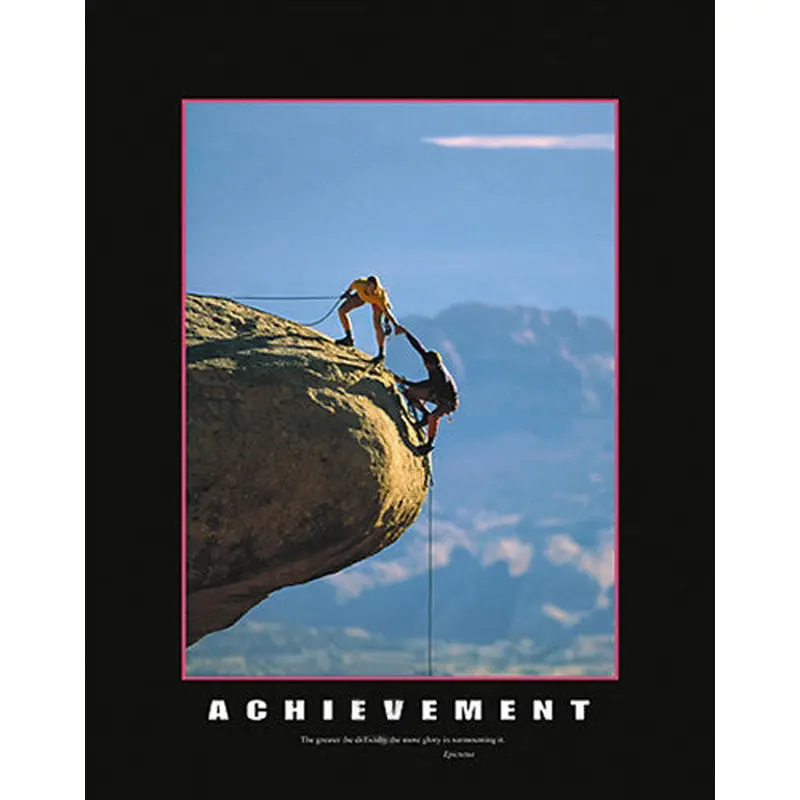 Rock Climbing Duo "Achievement" Motivational Poster - Eurographics