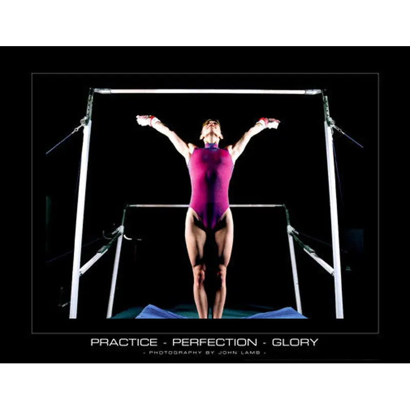 Women's Gymnastics "Practice-Perfection-Glory" (Uneven Bars) Motivational Poster