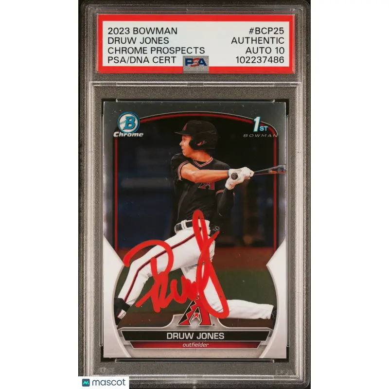 2023 Bowman Chrome Prospects #BCP25 Druw Jones PSA A Auto 10