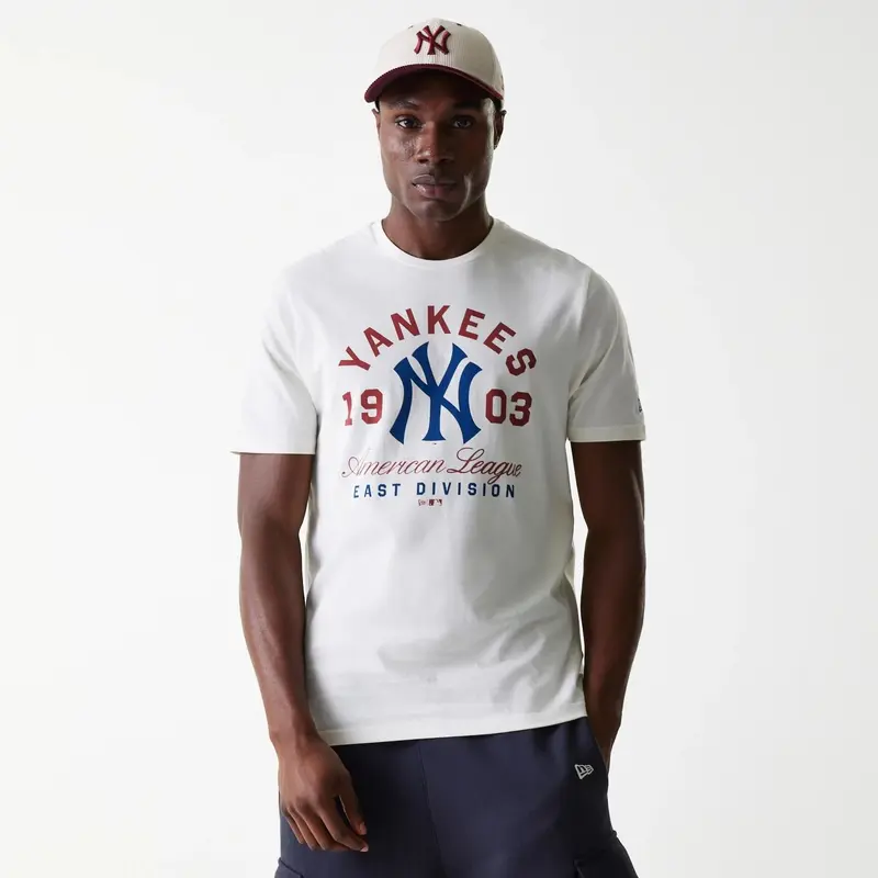New York Yankees MLB Wordmark Open White T-Shirt