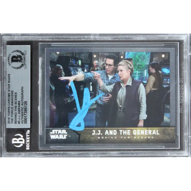 J.J. Abrams Signed 2016 Topps Chrome SW The Force Awakens BTS #5 Card BAS Slab