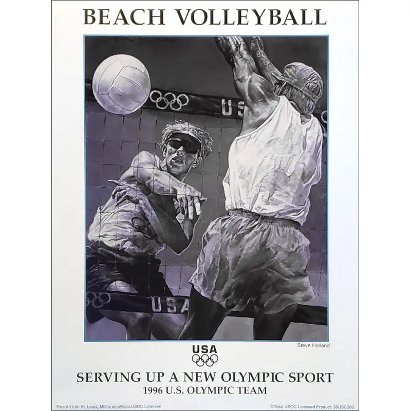 Atlanta 1996 Olympics Men's Beach Volleyball Official USOC Team Poster - Fine Art Ltd.