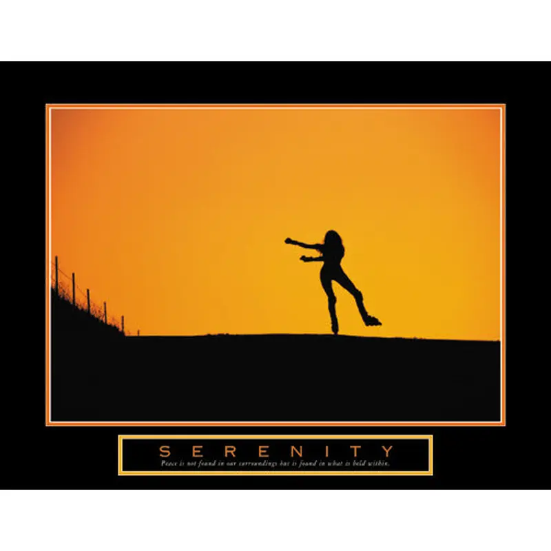 Inline Skating "Serenity" Rollerblading Motivational Inspirational Poster - Front Line