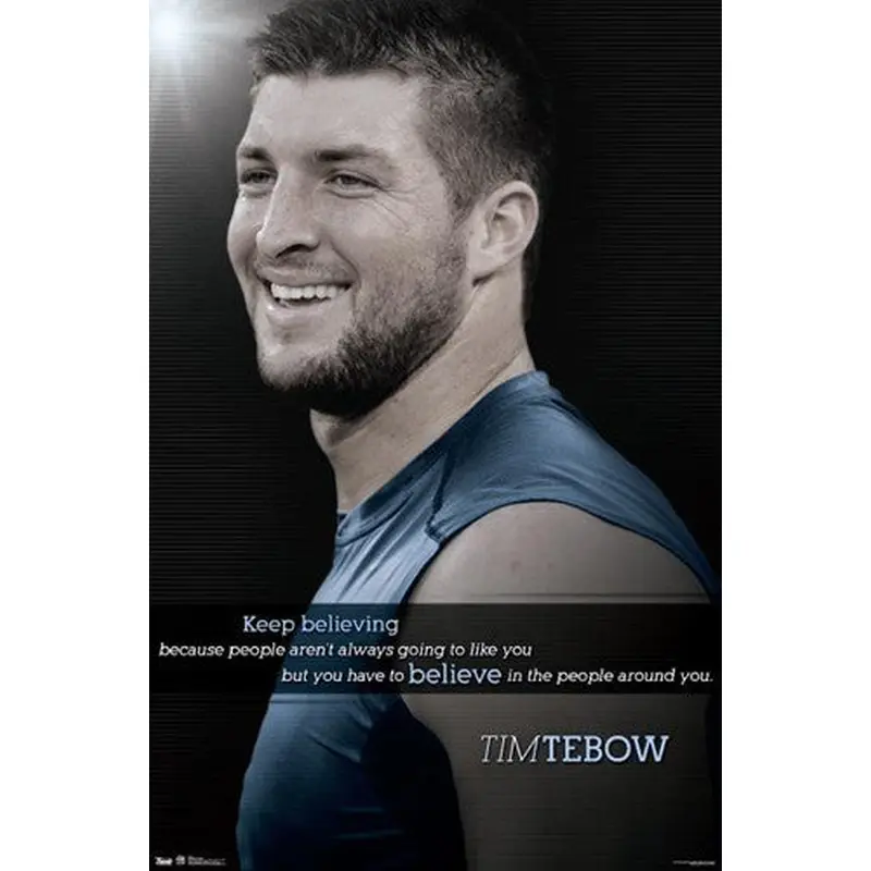 Tim Tebow "Believe" Inspiratonal Poster - Trends International