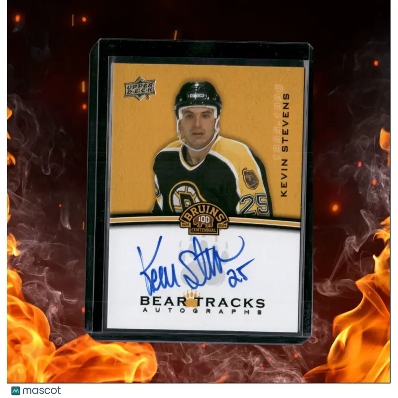 2023-24 Upper Deck Boston Bruins Centennial Kevin Stevens Bear Tracks Auto