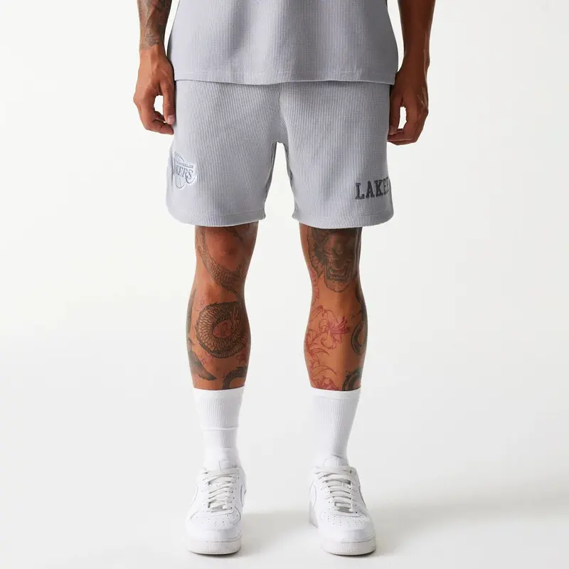 LA Lakers NBA Waffle Grey Shorts