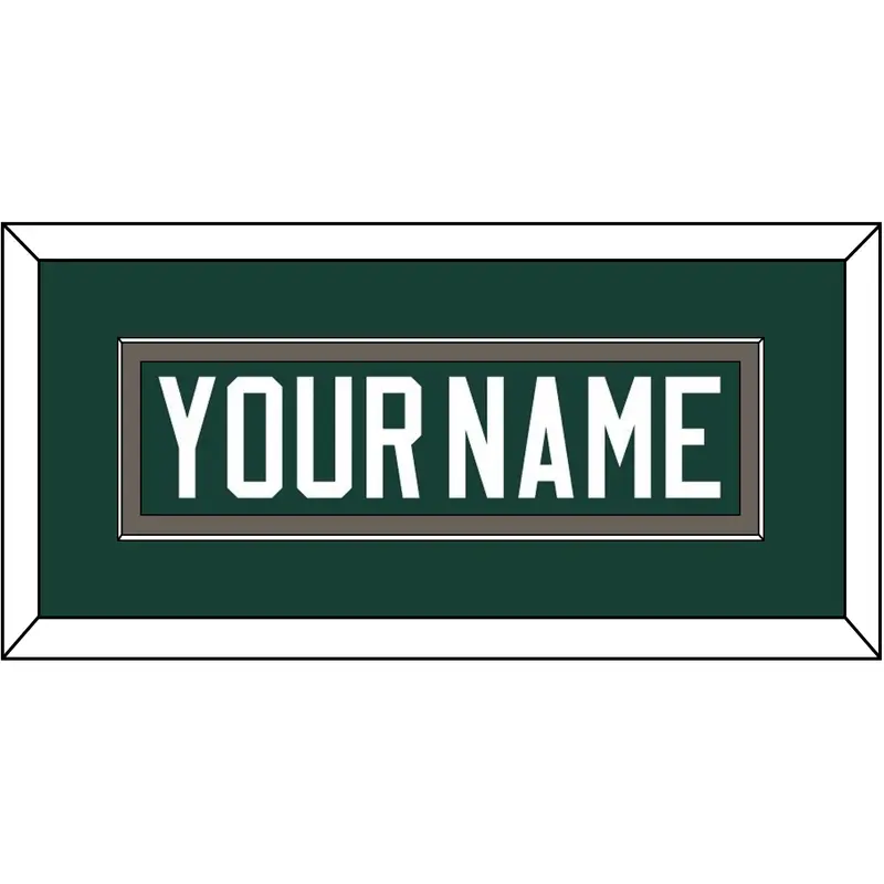 Michigan State Hockey Nameplate - Road Green (2006-2007) - Single Mat 2