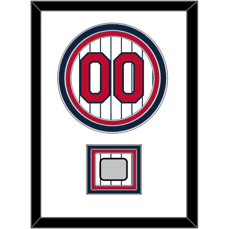 Minnesota Number & World Series Patch - Home White Pinstripes (1987-2009) - Triple Mat 1