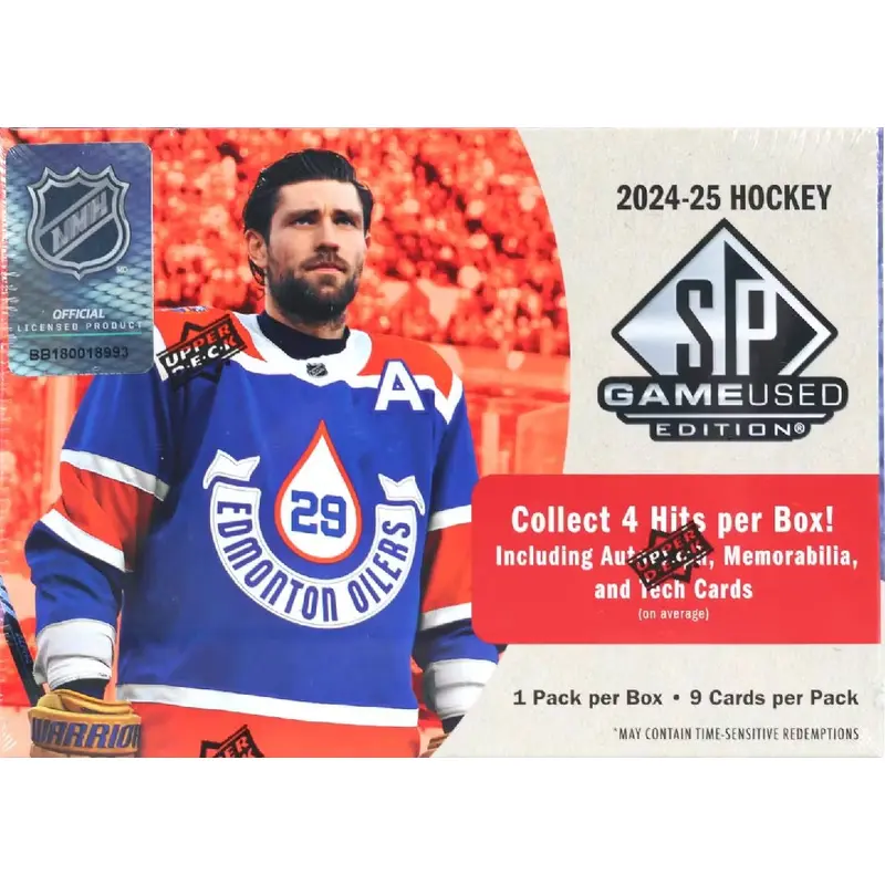 2024/25 Upper Deck SP Game Used Hockey Hobby Box - (1) Pack