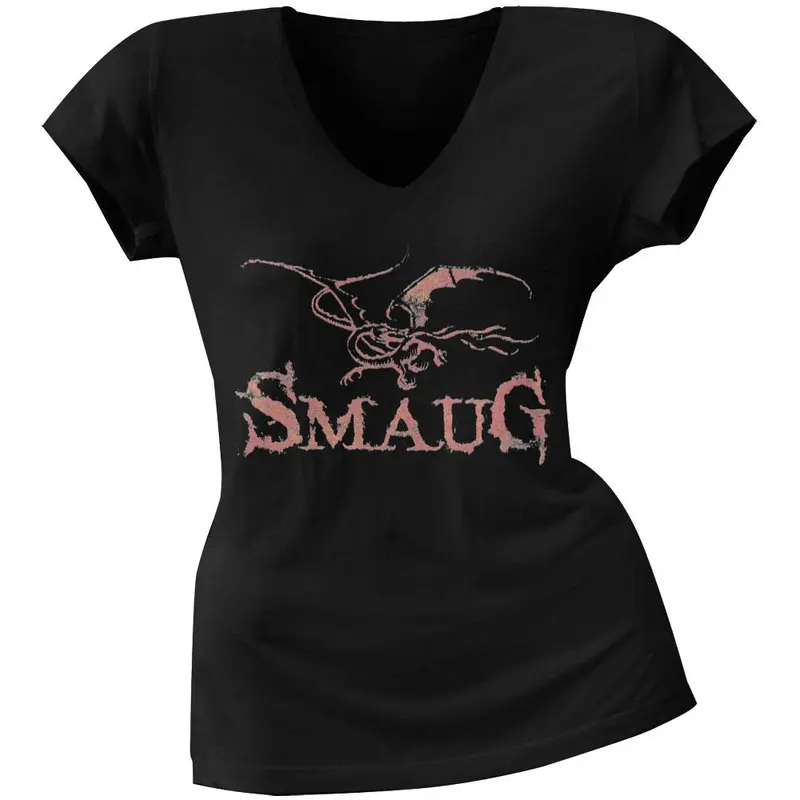 The Hobbit - Smaug Dragon Juniors V-Neck T-Shirt