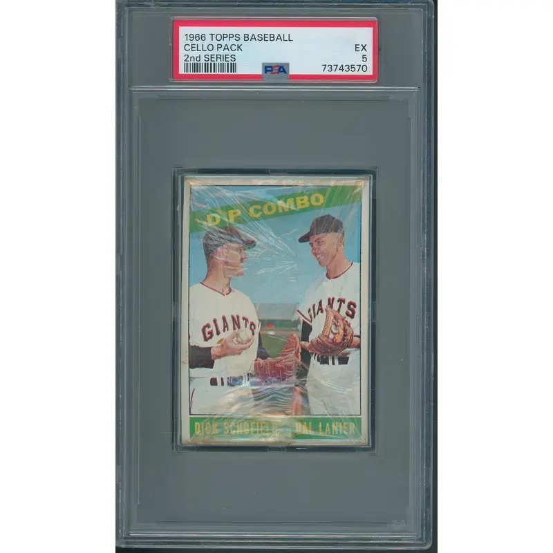 1966 Topps Baseball Unopened 2nd Series Cello Pack PSA 5 *3570