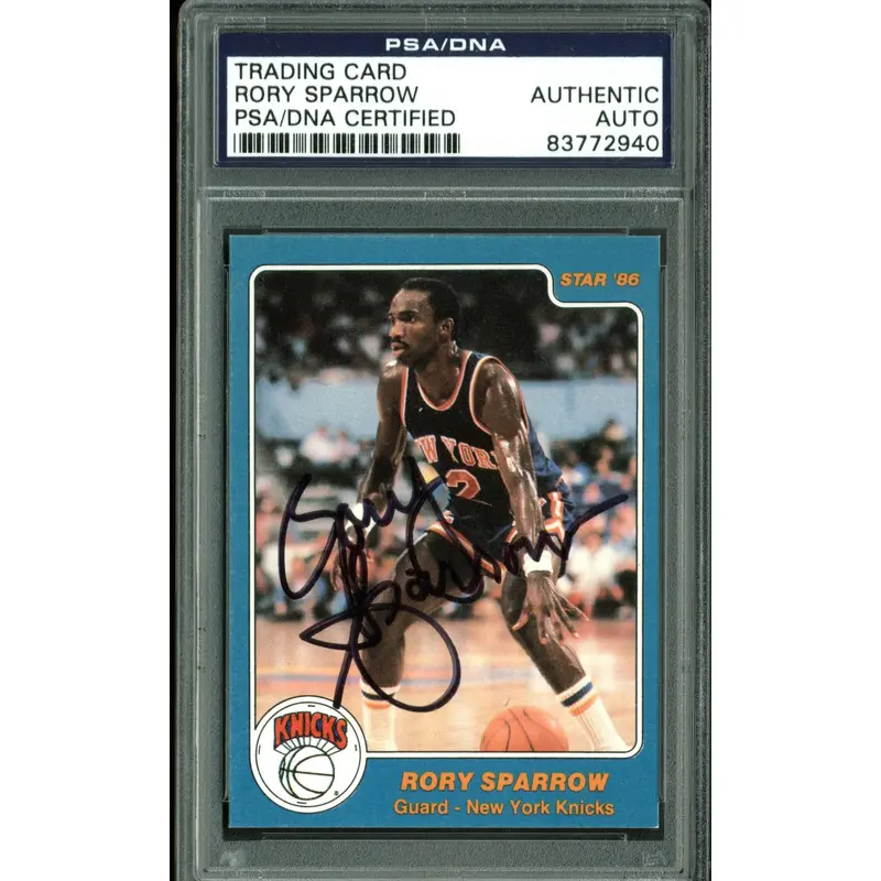 Knicks Rory Sparrow Authentic Signed 1986 Star #170 Auto Card PSA/DNA Slabbed