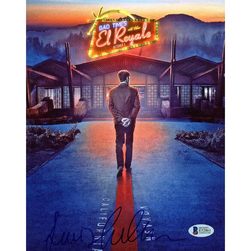 Lewis Pullman Bad Times At The El Royale Authentic Signed 8x10 Photo BAS #E52861