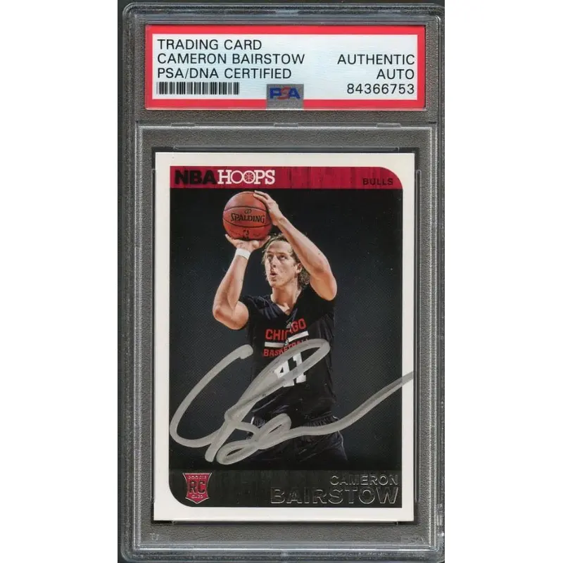 2014-15 NBA Hoops #298 Cameron Bairstow Signed Rookie Card AUTO PSA Slabbed RC Bulls
