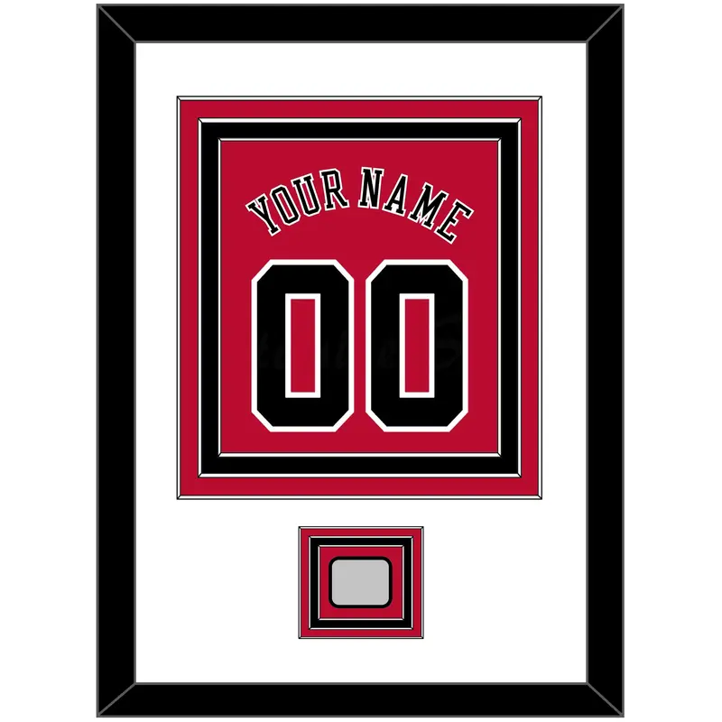 Chicago Name & Number With Finals Patch - Road Red (1986-2017) - Triple Mat 1