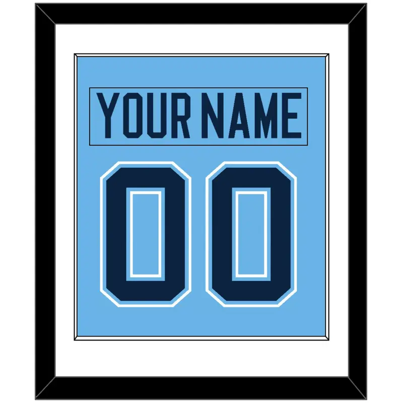 Maine Nameplate & Number (Back) Combined - Alternate Light Blue (2007-2008) - Single Mat 1