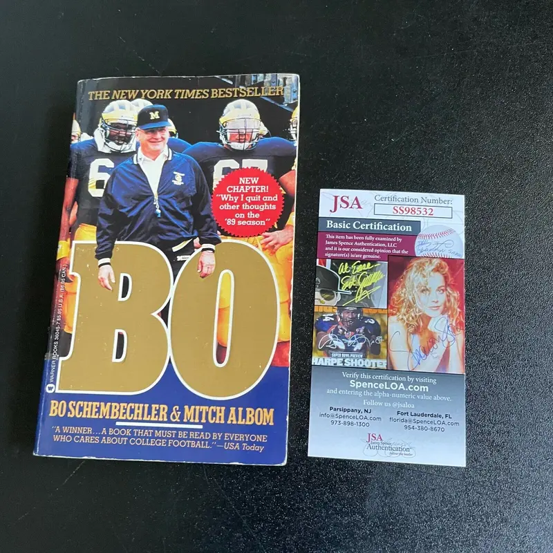 Bo Schembechler "Go Blue" Signed Autographed "Bo' Book With JSA COA