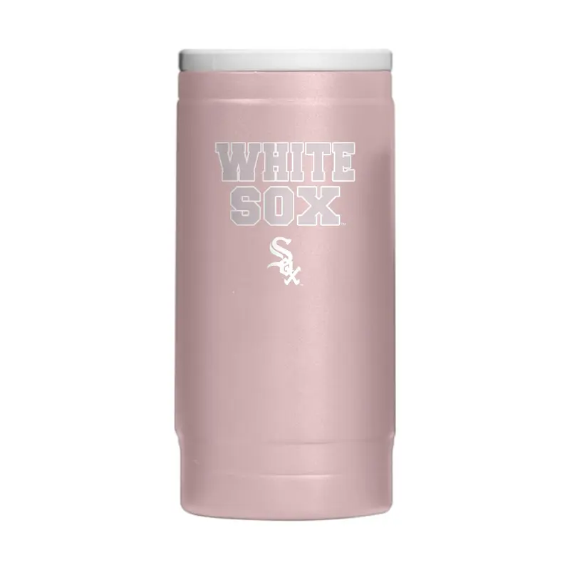 Chicago White Sox Stencil Powder Coat Slim Can Coolie