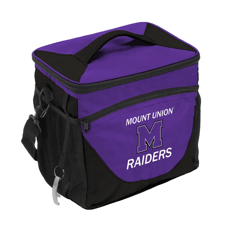 Mount Union U Purple 24 can cooler