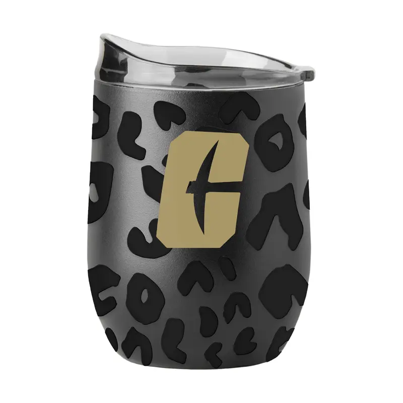 UNC Charlotte Leopard 16oz Black Powdercoat Curved Beverage