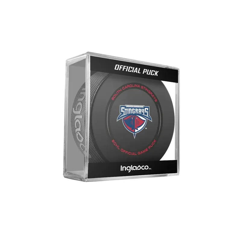 ECHL South Carolilna Stingrays 2024-25 Official Game Hockey Puck In Cube