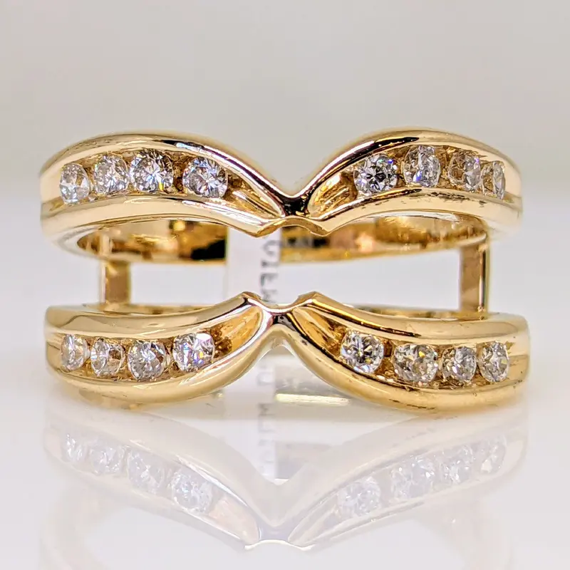14K .48 CARAT TOTAL WEIGHT I1 J DIAMOND ROUND (16) ESTATE JACKET 6.9 GRAMS
