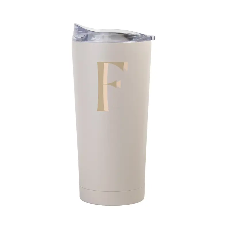 Bachelorette Sand 20oz Letter F Powder Coat Tumbler